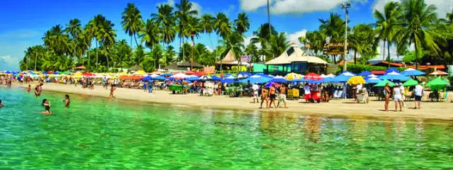 Playa Porto de Galinhas y banco de corales de la Costa Sur de Pernambuco (Nordeste de Brasil) &copy; / Ilustración